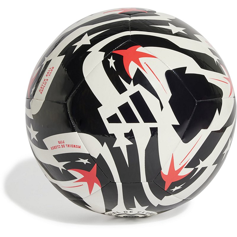 adidas FIFA Club World Cup Soccer Ball Black/Red, 5 - Soccer Equipment at Academy Sports