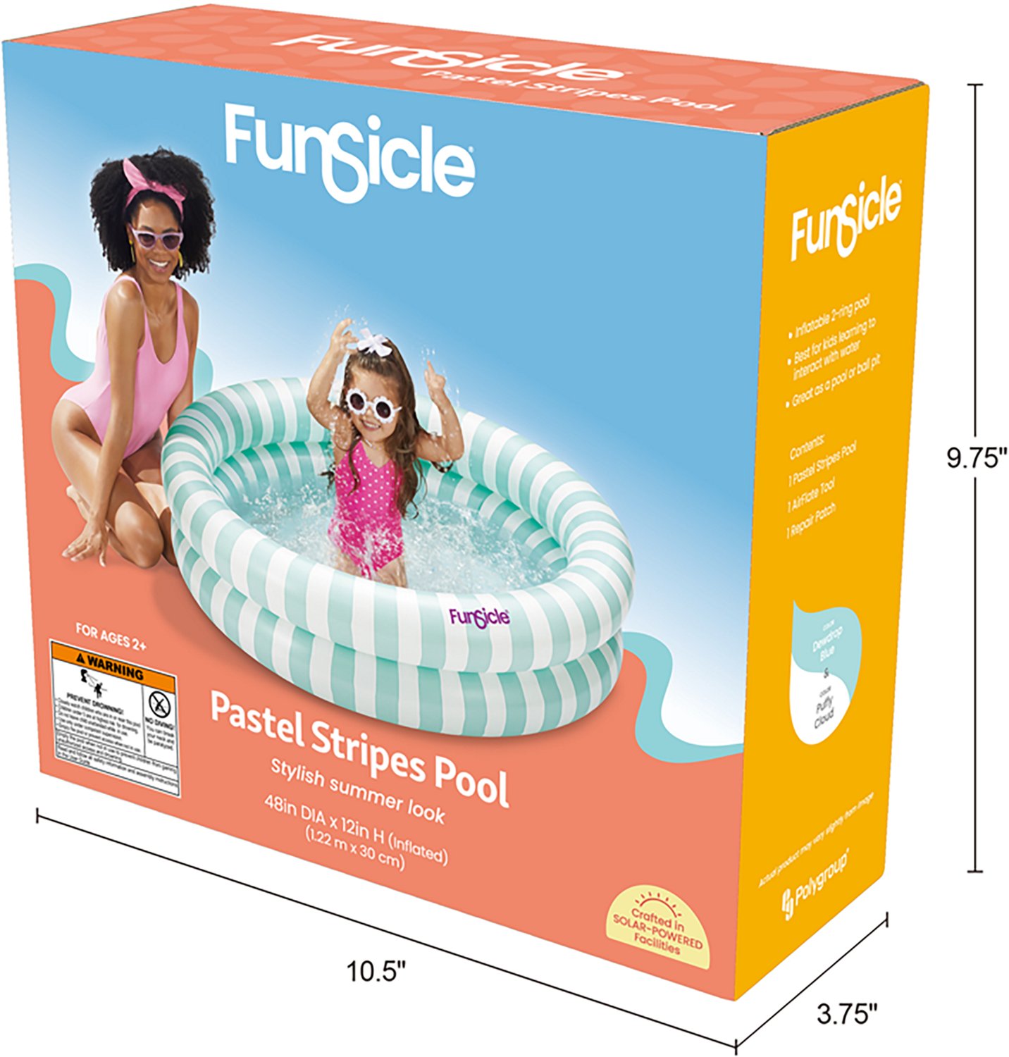 Funsicle Pastel Stripes 4 ft Inflatable Pool                                                                                     - view number 6