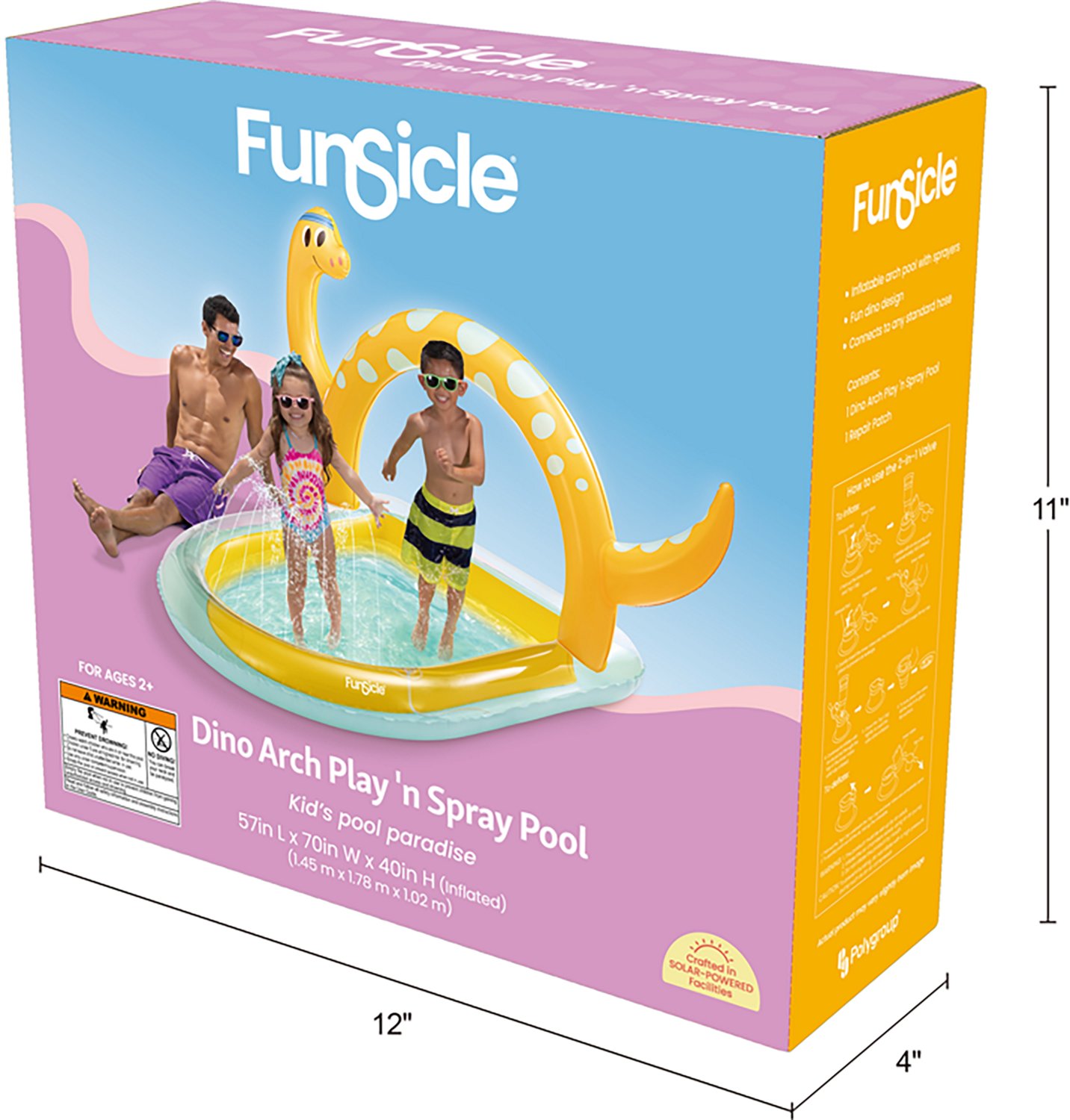 Funsicle Dino Arch Play 'n Spray 4.7 ft Inflatable Pool                                                                          - view number 6