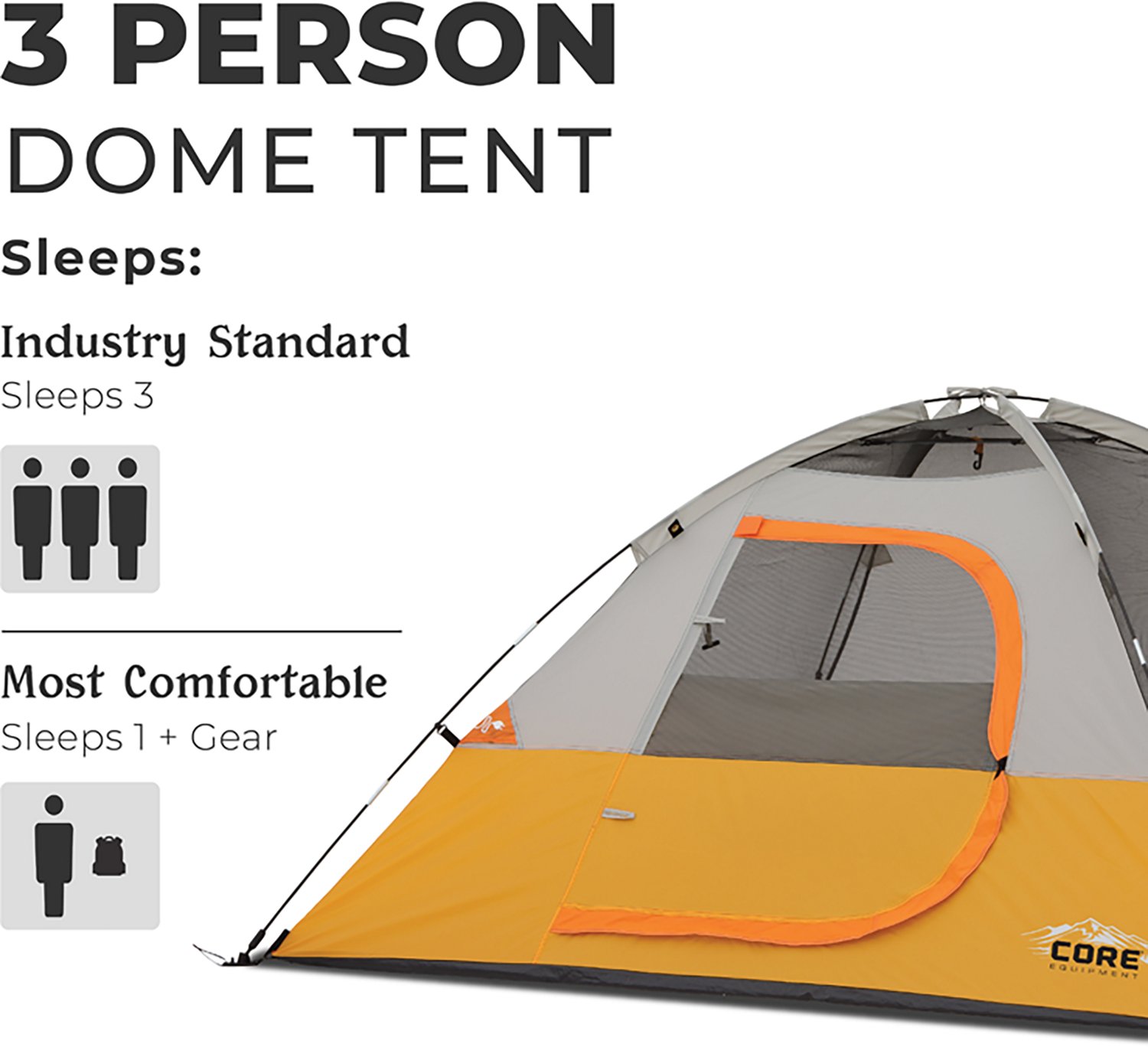 CORE Equipment 3 Person Dome Tent                                                                                                - view number 4