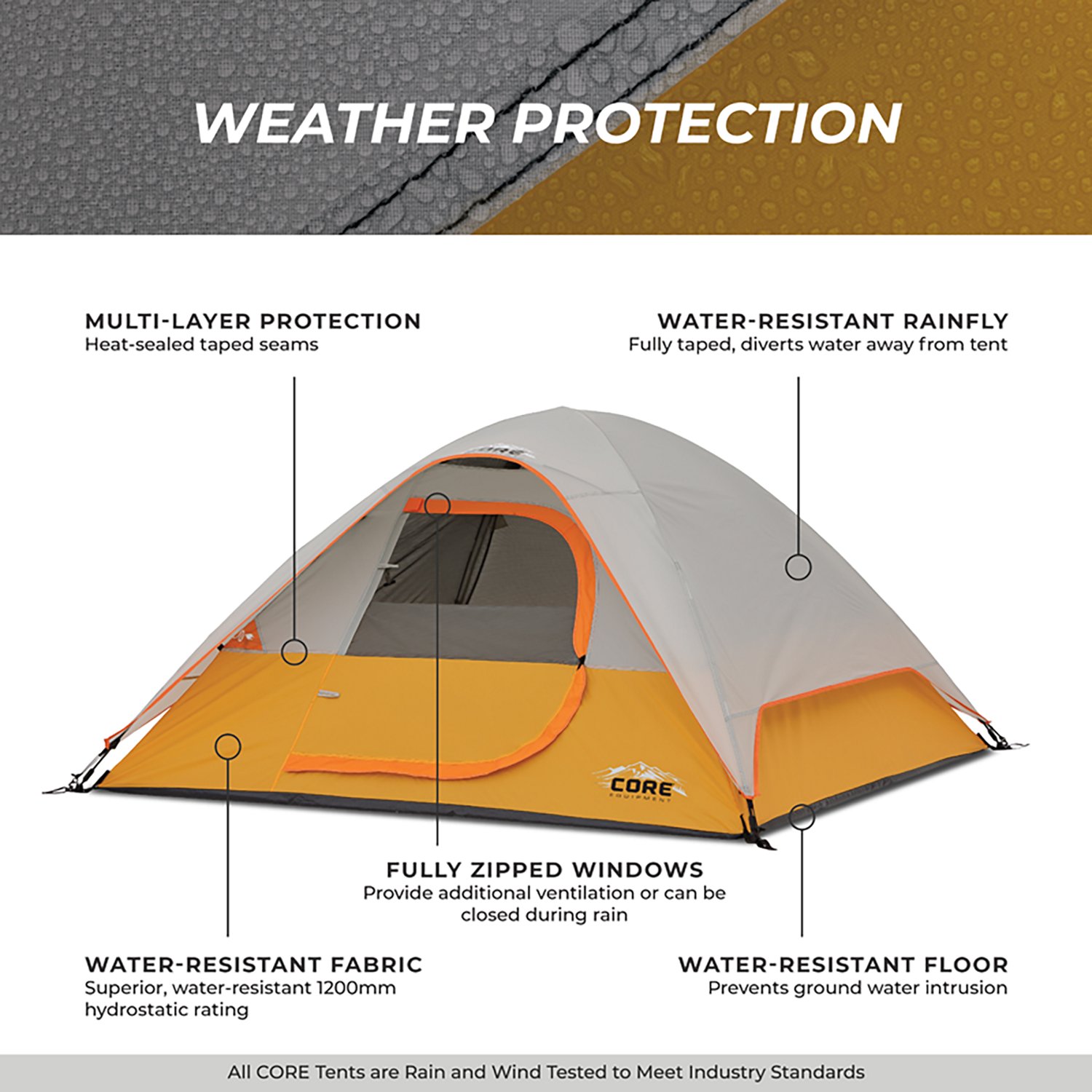 CORE Equipment 3 Person Dome Tent                                                                                                - view number 5