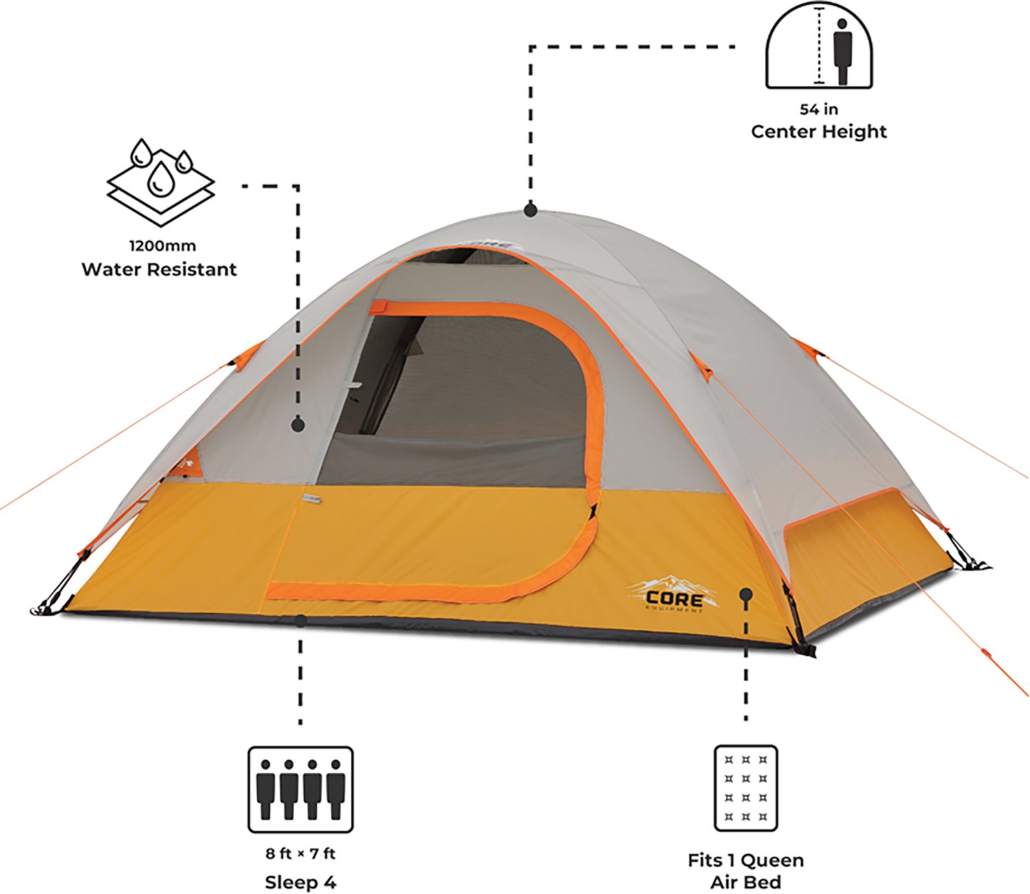 CORE Equipment 4 Person Dome Tent                                                                                                - view number 2