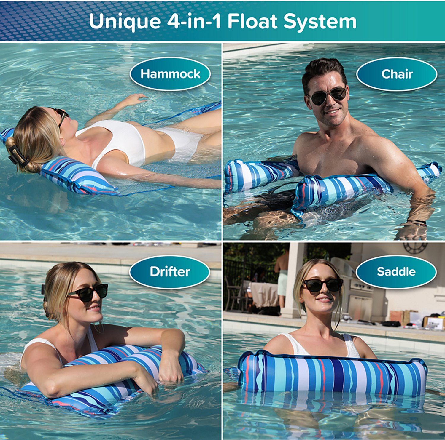 Aqua-Leisure 4-in-1 Monterey Striped Pool Hammock                                                                                - view number 4