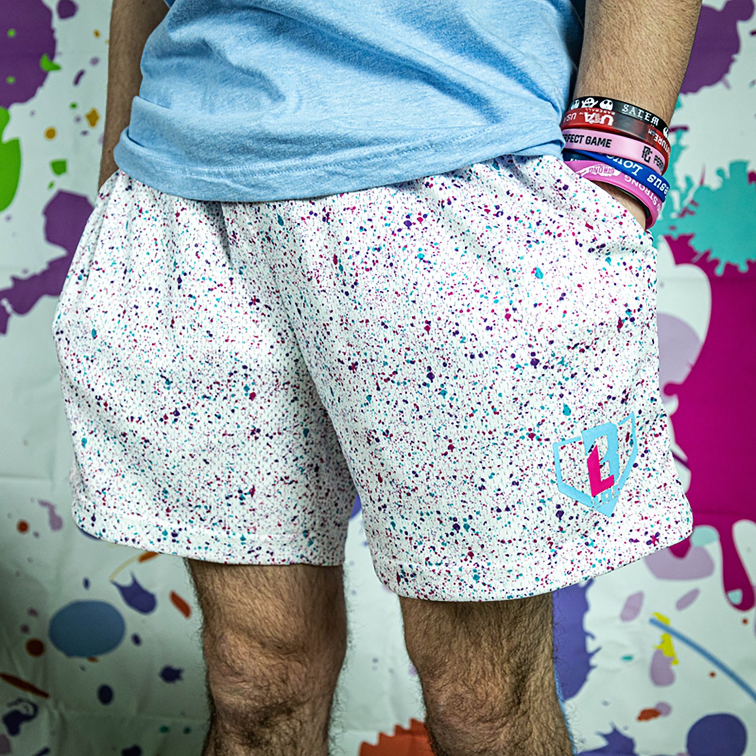 Baseball Lifestyle 101 Youth Splatter Shorts 5 in                                                                                - view number 2