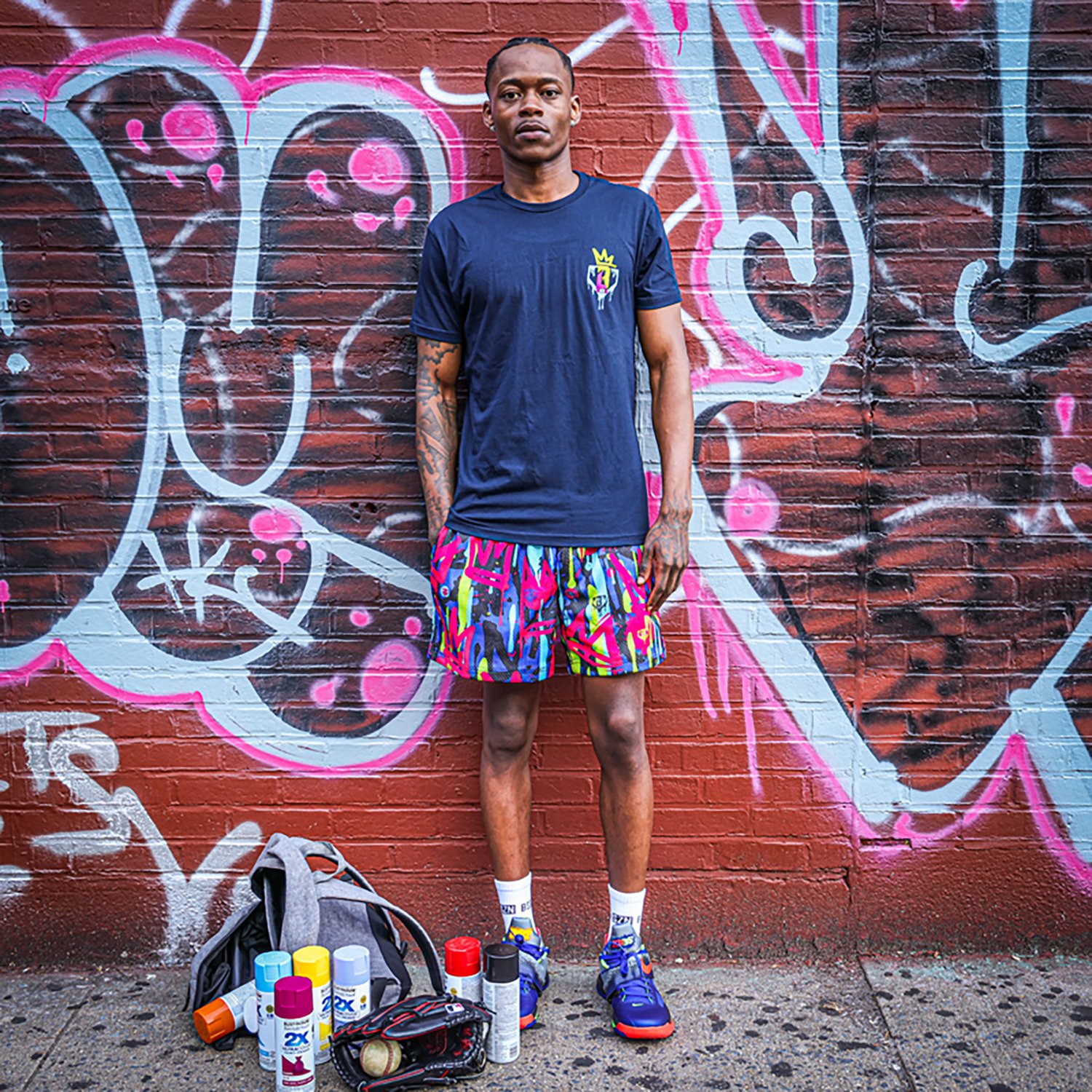 Baseball Lifestyle 101 Adult Graffiti Crown Shorts                                                                               - view number 2