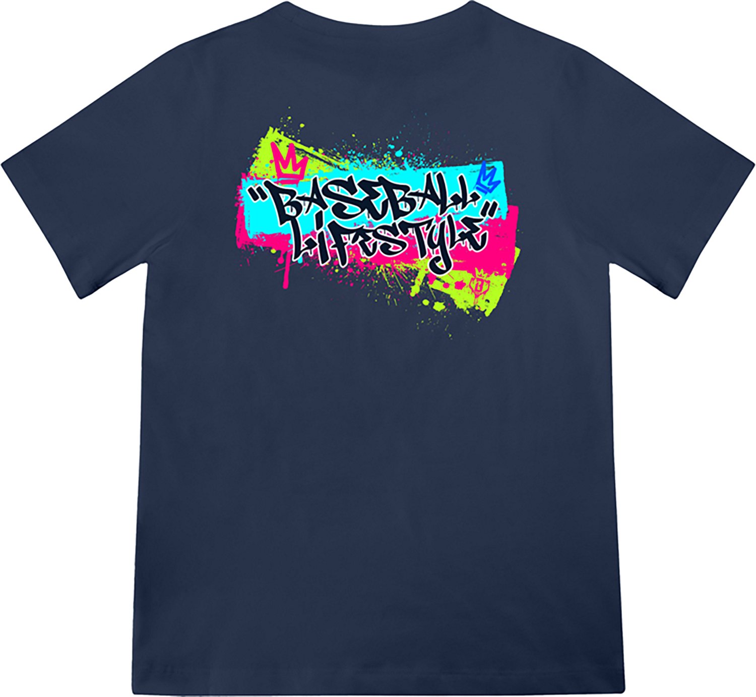 Baseball Lifestyle 101 Youth Graffiti Crown Graphic T-shirt                                                                      - view number 2