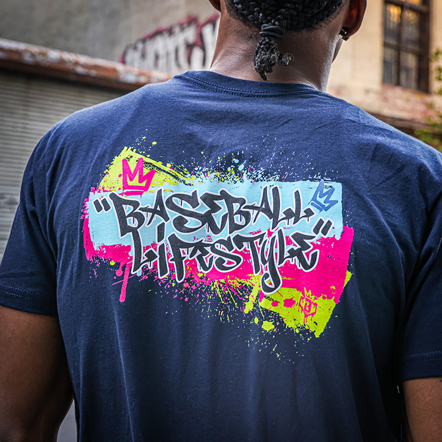 Baseball Lifestyle 101 Youth Graffiti Crown Graphic T-shirt                                                                      - view number 4
