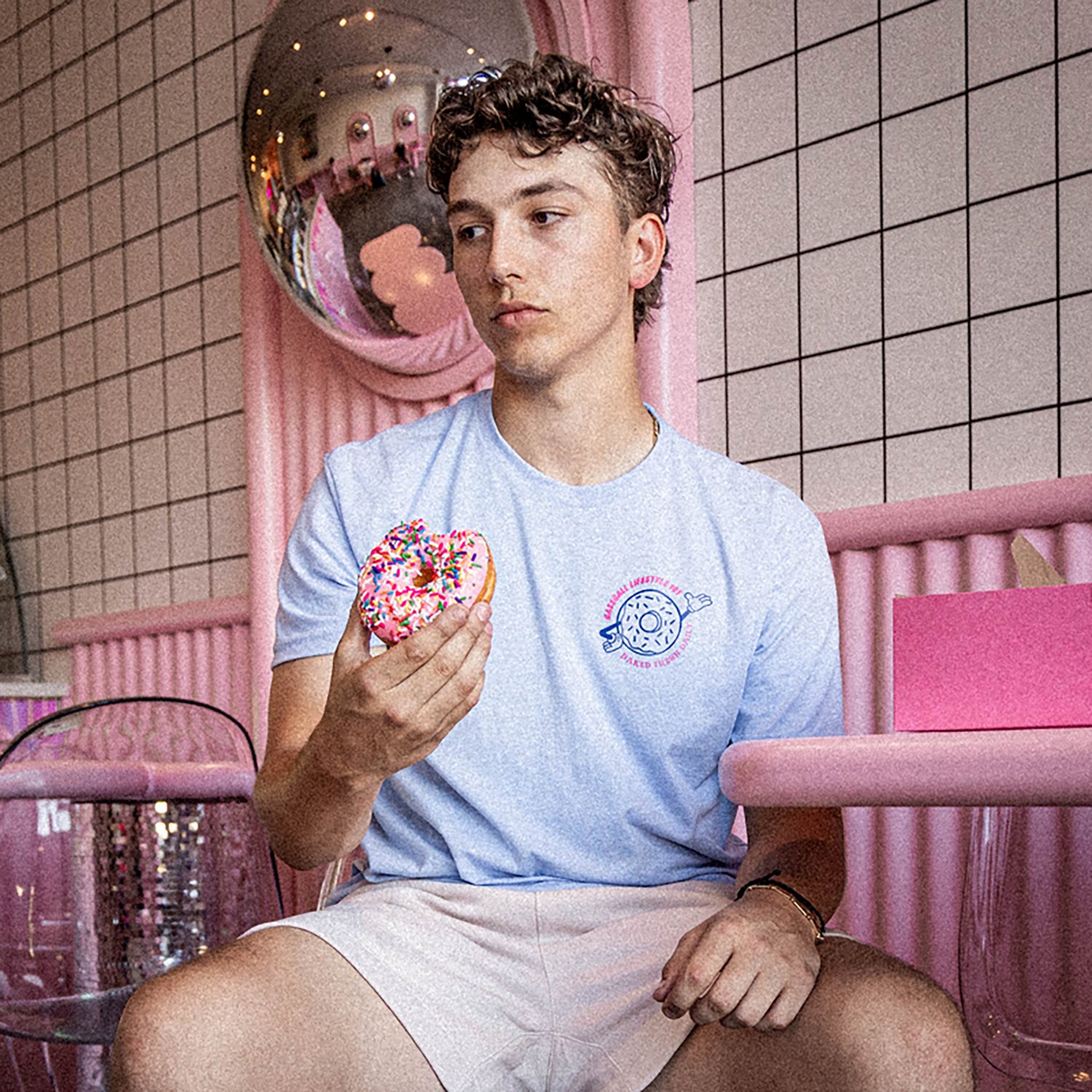 Baseball Lifestyle 101 Adult Donut Graphic T-shirt                                                                               - view number 3