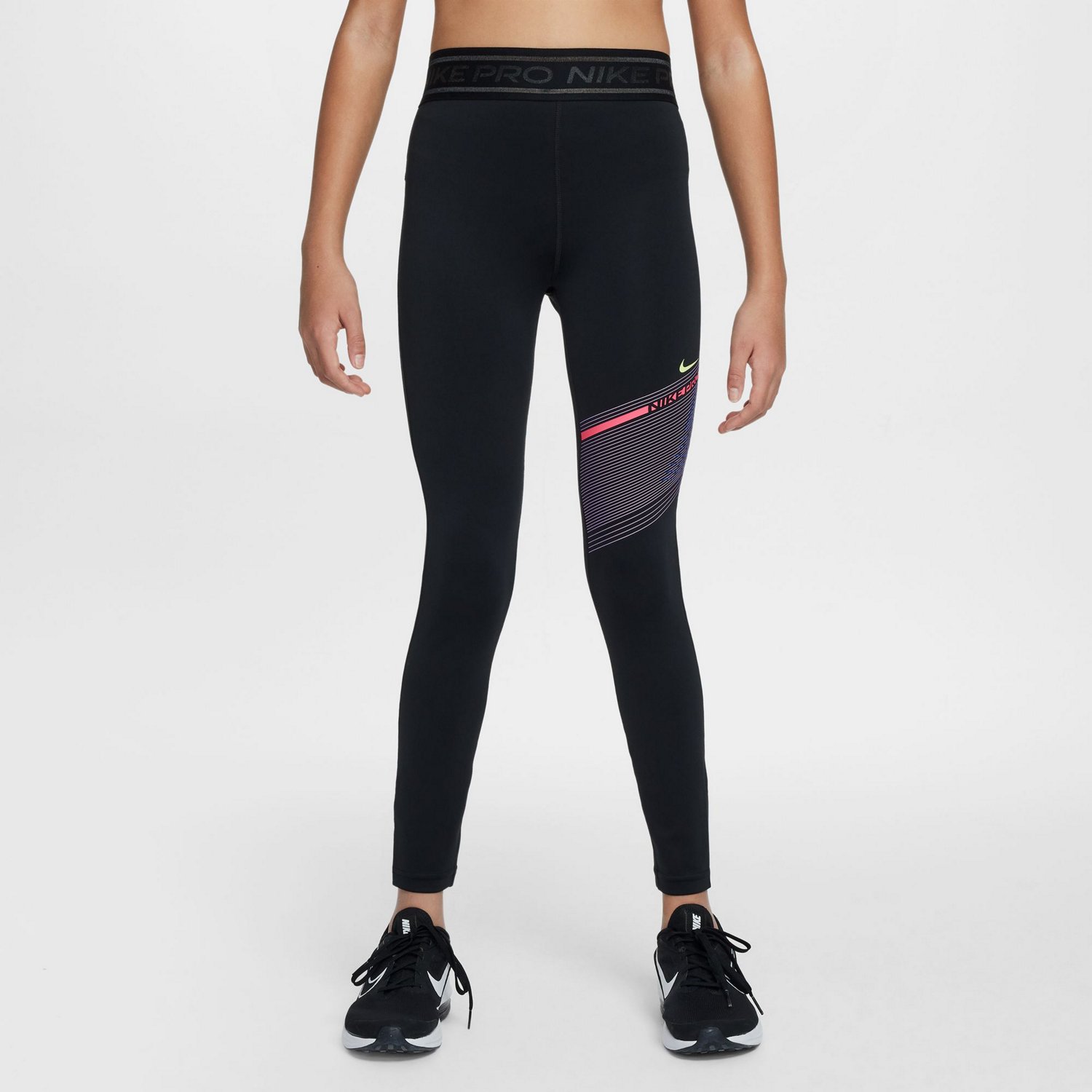 Nike Girls' Pro Dri-FIT Mid-Rise Leggings - view number 2