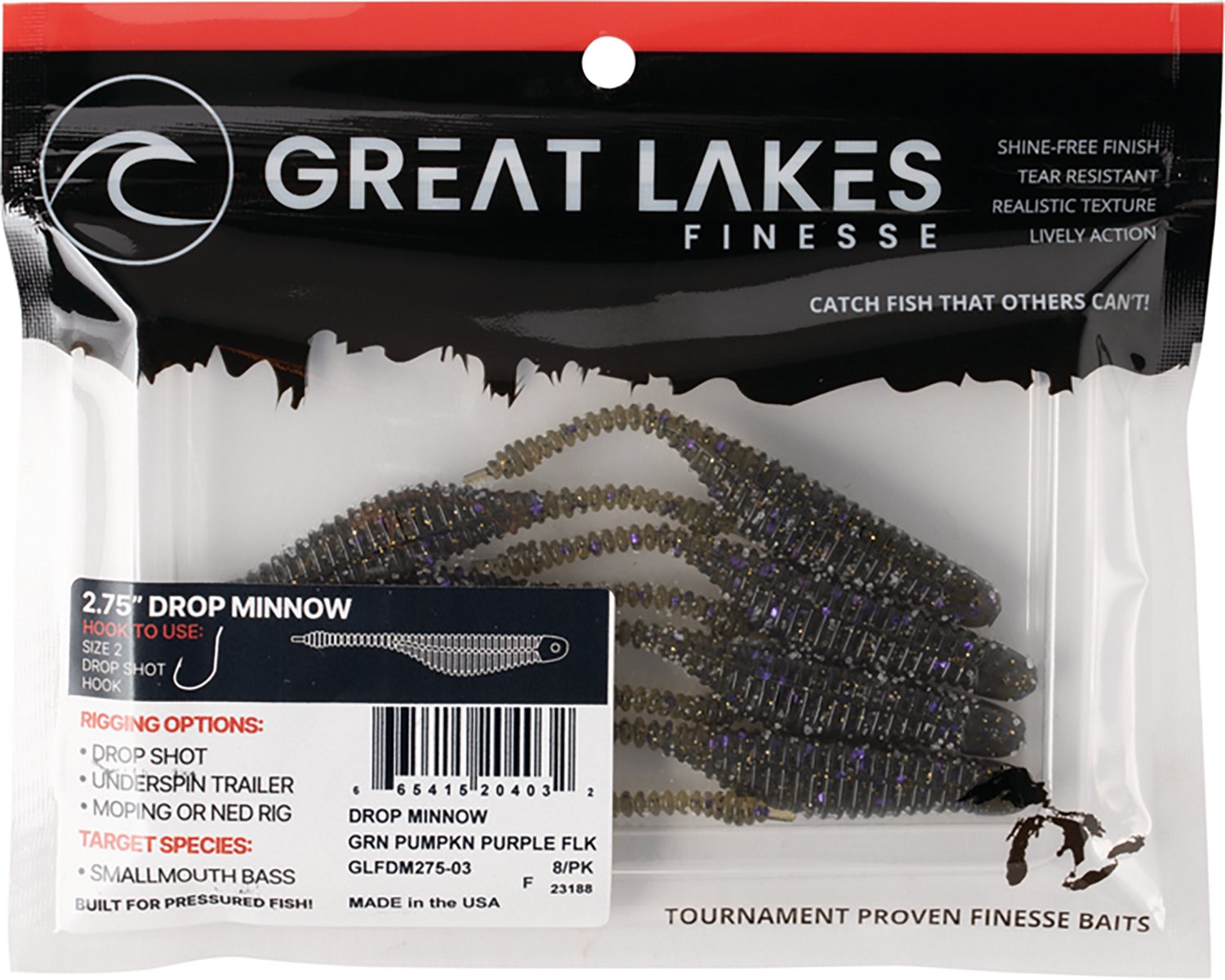 Great Lakes Finesse Drop Minnow Baits 8-Pack - view number 3
