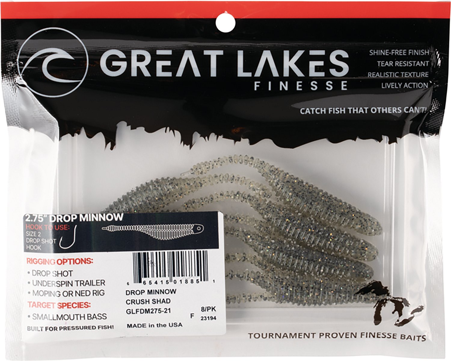 Great Lakes Finesse Drop Minnow Baits 8-Pack - view number 3