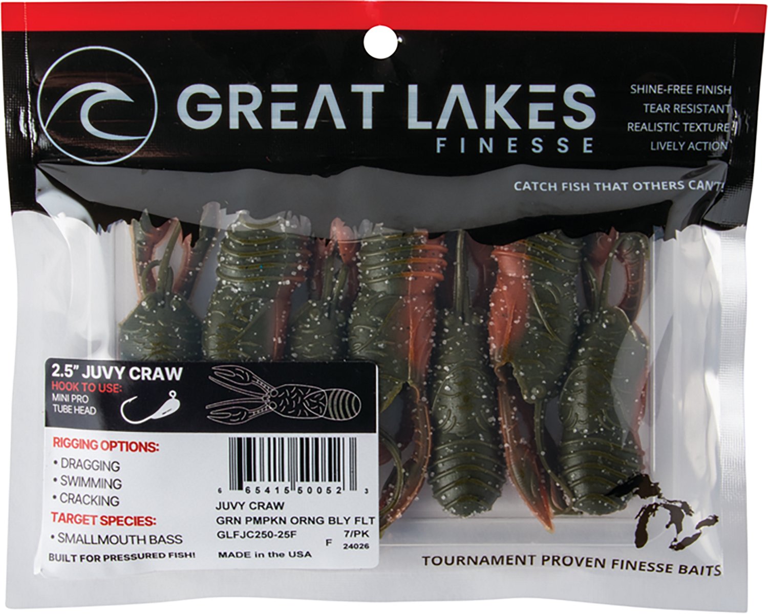 Great Lakes Finesse 2-1/2 in Juvy Craw Tube 7-Pack - view number 4