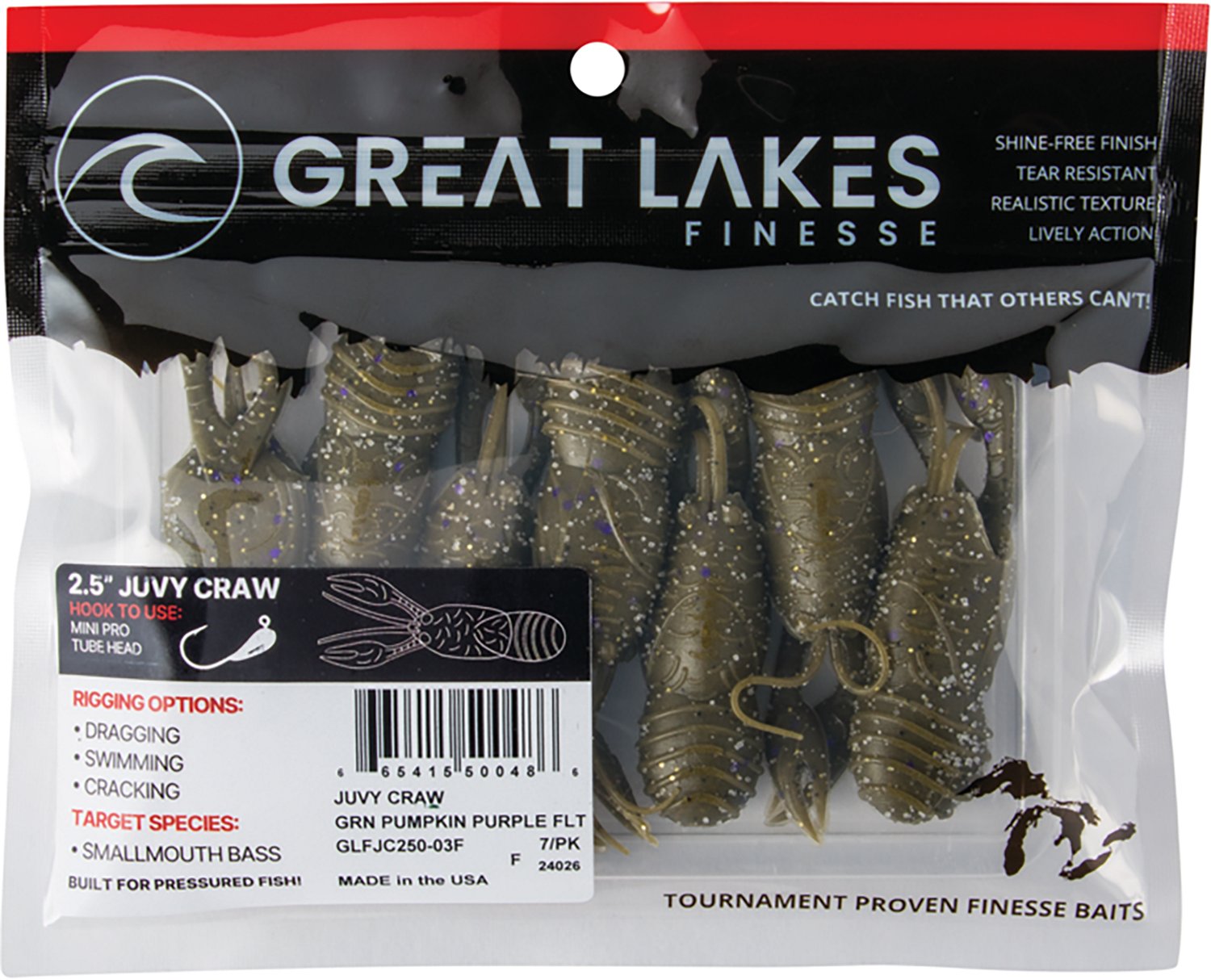 Great Lakes Finesse 2-1/2 in Juvy Craw Tube 7-Pack - view number 2