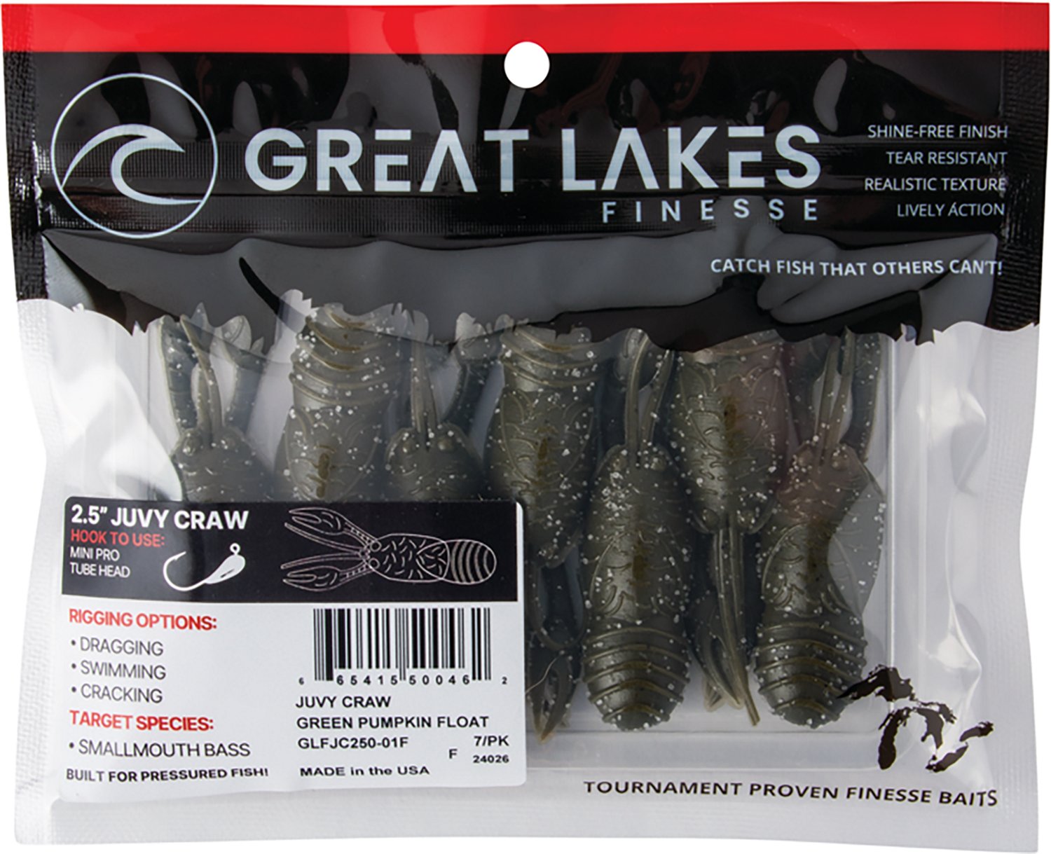Great Lakes Finesse 2-1/2 in Juvy Craw Tube 7-Pack - view number 4