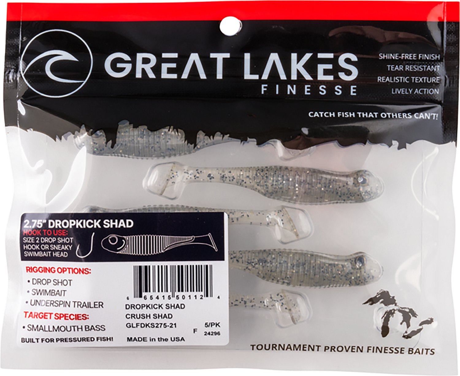 Great Lakes Finesse Drop Kick Shad Plastic Swim Bait - view number 3