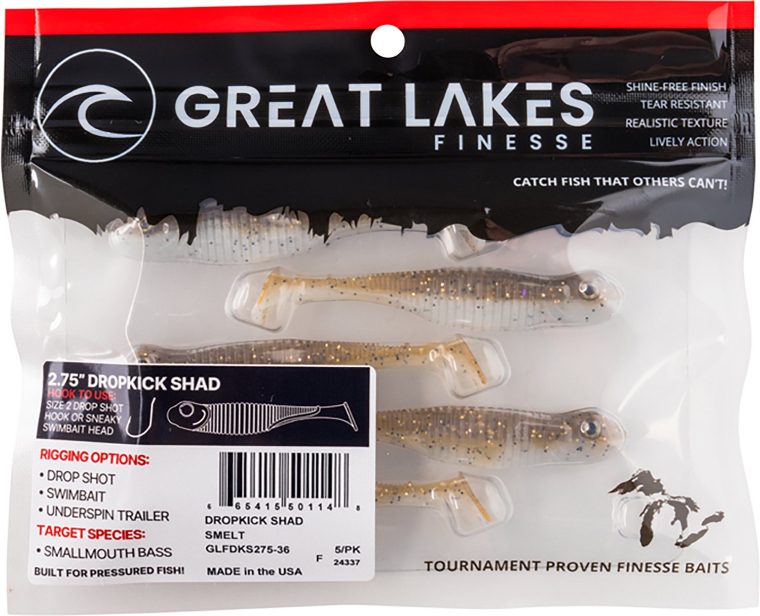 Great Lakes Finesse Drop Kick Shad Plastic Swim Bait - view number 3