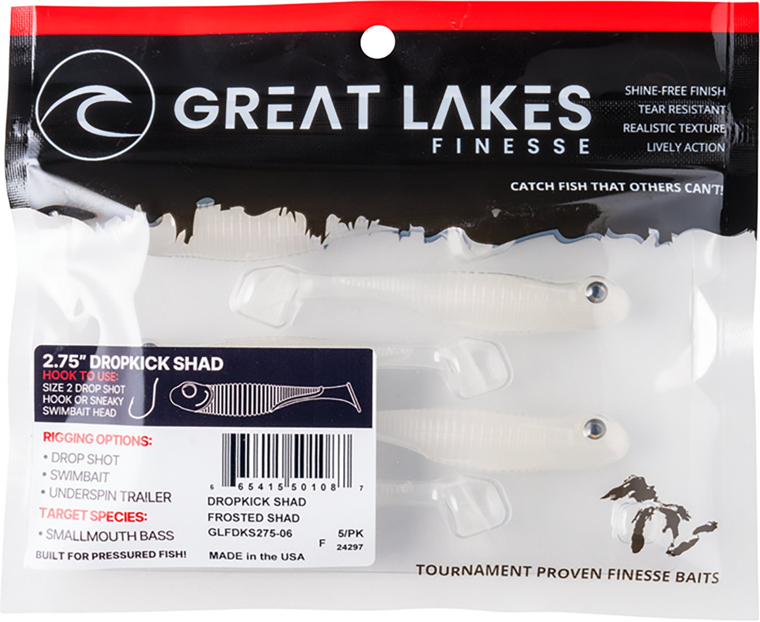 Great Lakes Finesse Drop Kick Shad Plastic Swim Bait - view number 3