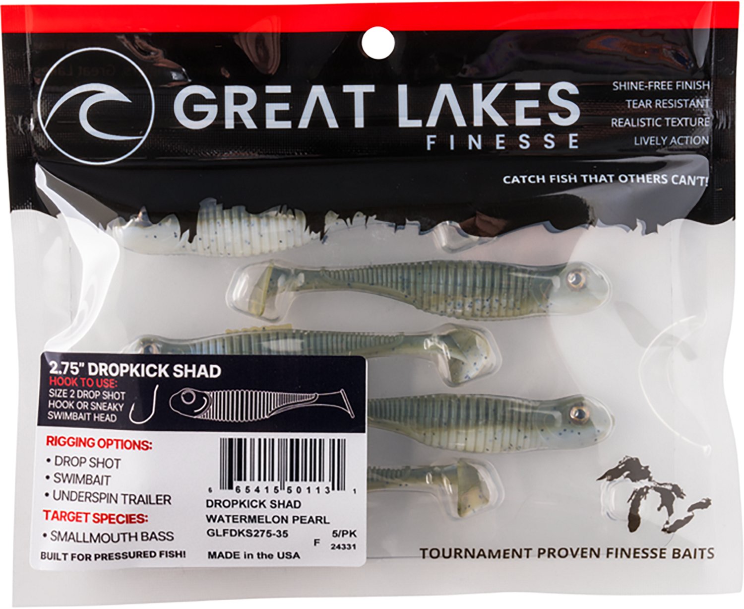 Great Lakes Finesse Drop Kick Shad Plastic Swim Bait - view number 3