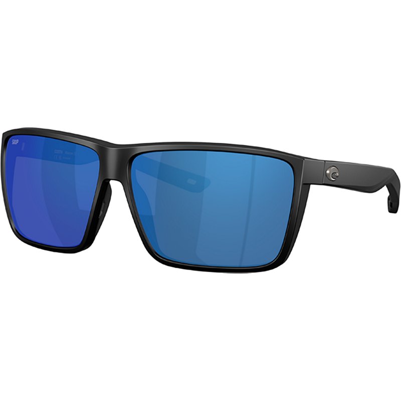 Costa Del Mar Rincon II 580G Polarized Mirror Sunglasses Matte Black Frame/Blue Mirror Lens - Case Sunglasses at Academy Sports
