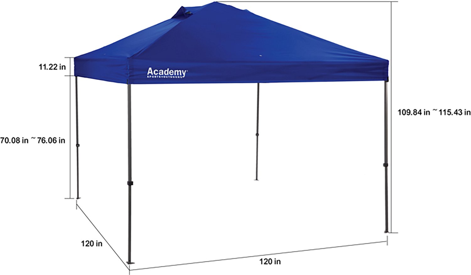 Academy Sports + Outdoors One Push 10 ft x 10 ft Straight Leg Canopy - view number 2