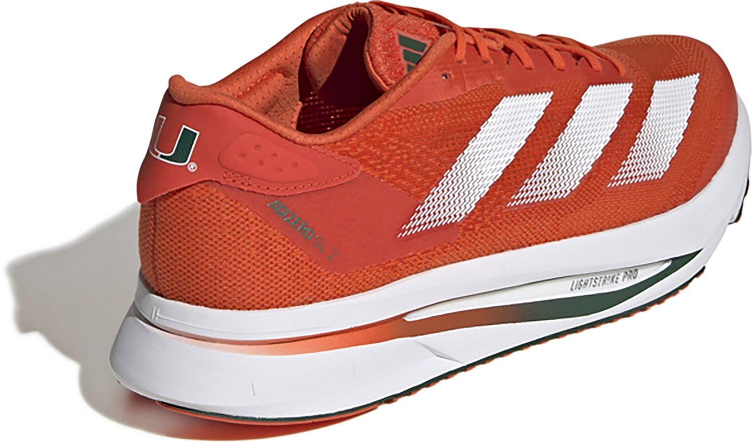 adidas Men's Miami Hurricanes Adizero SL 2 Running Shoes - view number 4