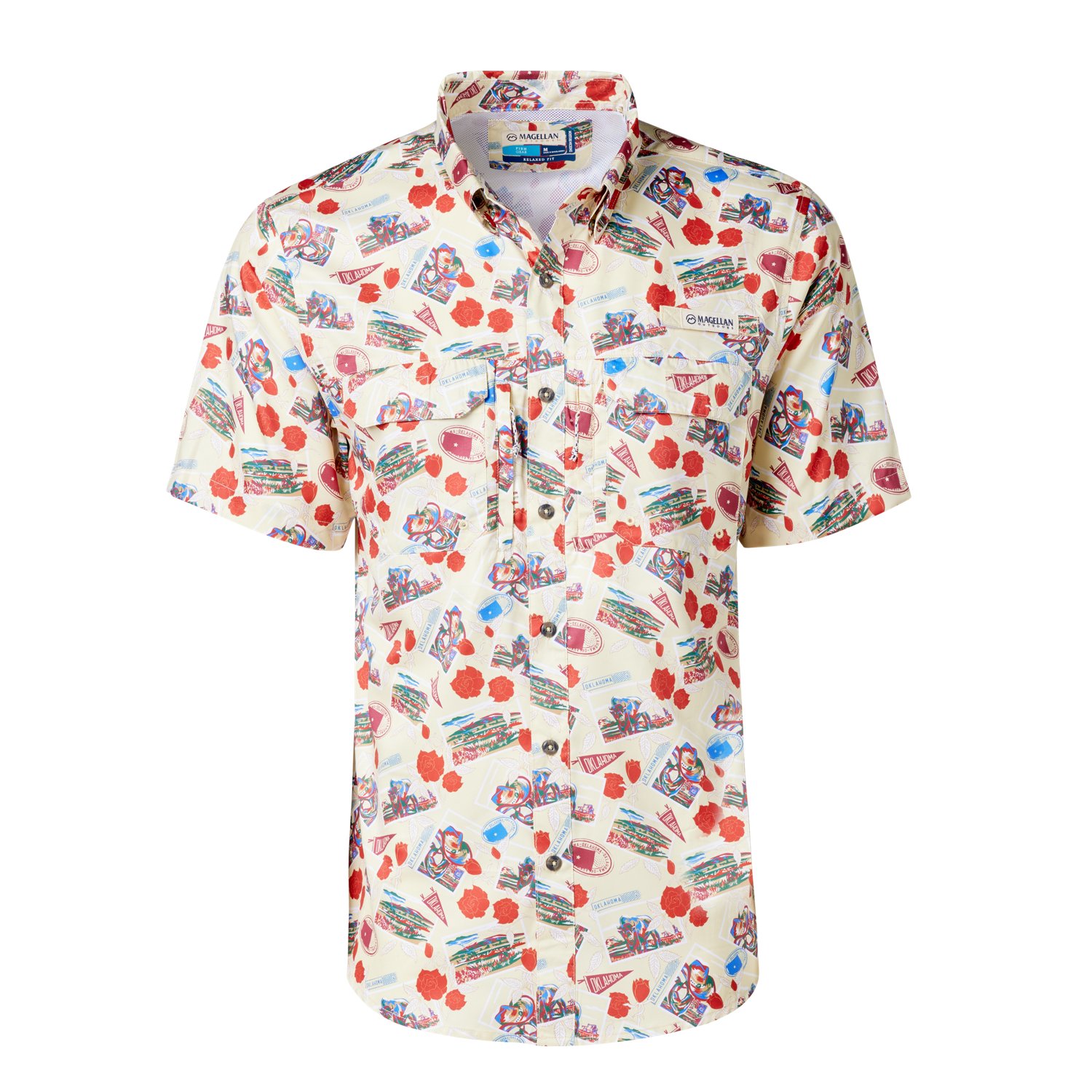 Magellan Outdoors Men's Oklahoma Local State Print Shirt - view number 3