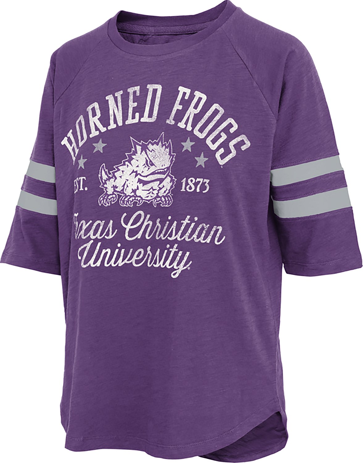 Three Square Women's Texas Christian Horned Frogs Aleena Long Sleeve Vintage T-shirt