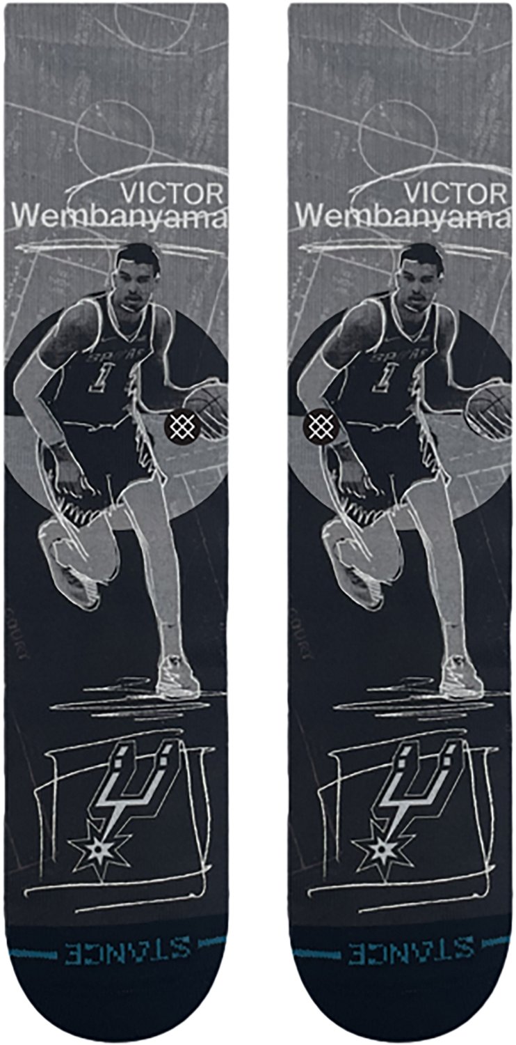 Stance Men's San Antonio Spurs Pasted Wemby Crew Socks - view number 2