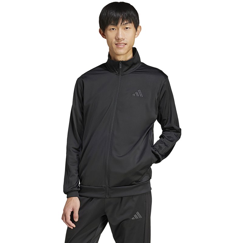adidas Men's 3 Stripes Tricot Regular Track Top - Black