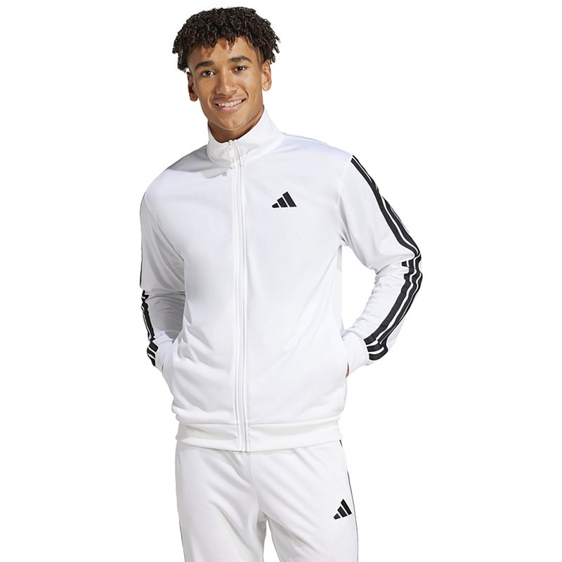 adidas Men's 3-Stripes Tricot Track Top White, Small - at Academy Sports