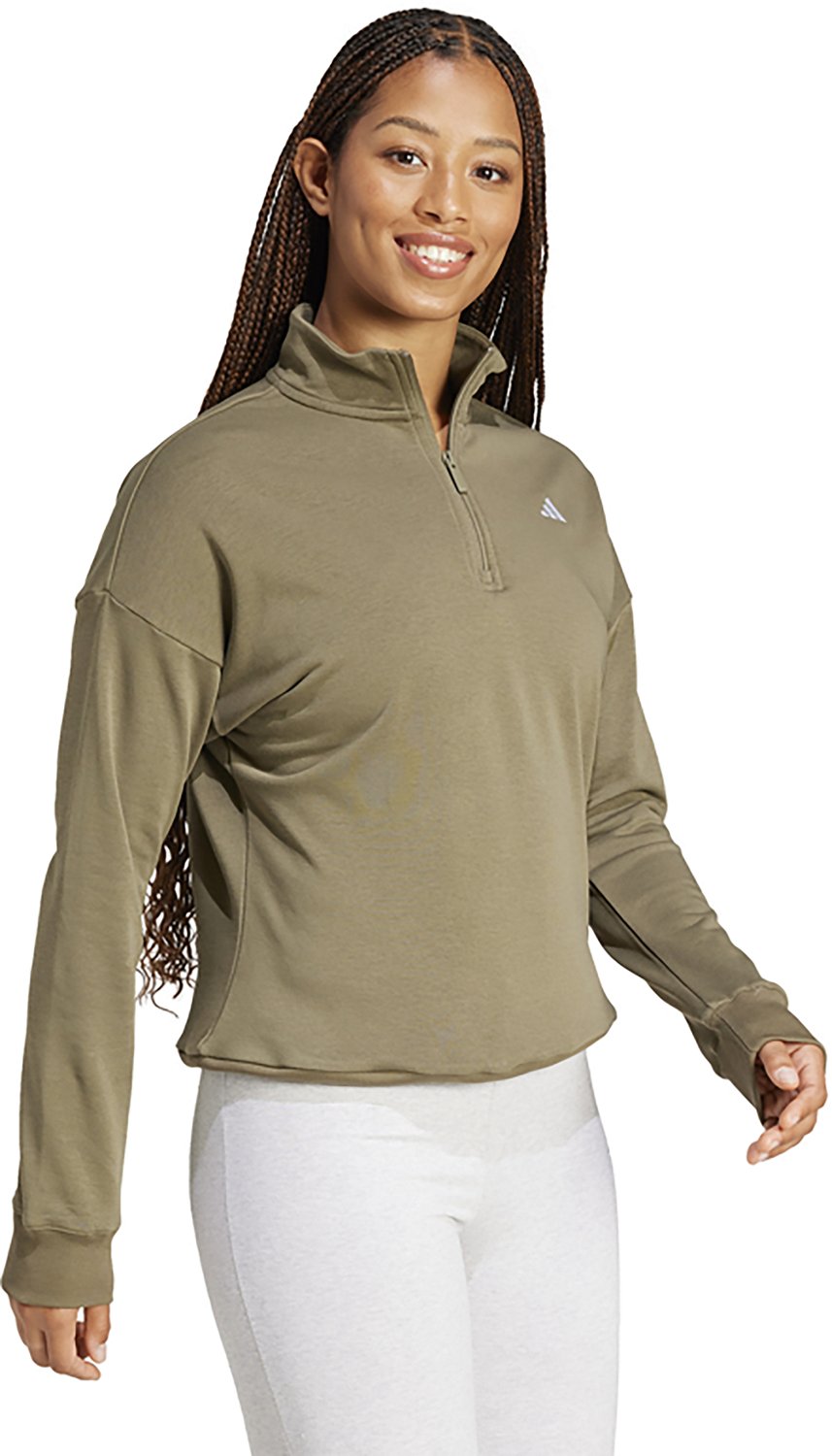 adidas Women's Essentials Small Logo French Terry 1/4 Zip Sweatshirt - view number 3