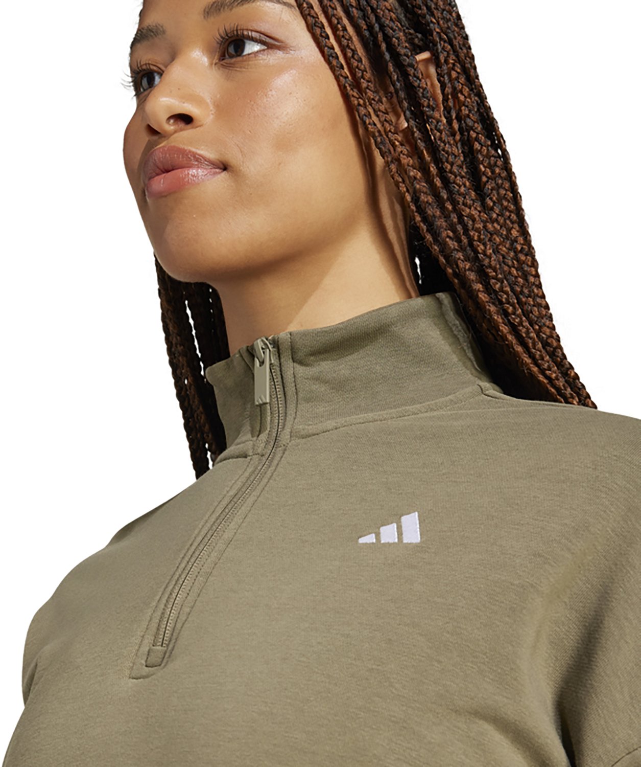 adidas Women's Essentials Small Logo French Terry 1/4 Zip Sweatshirt - view number 4