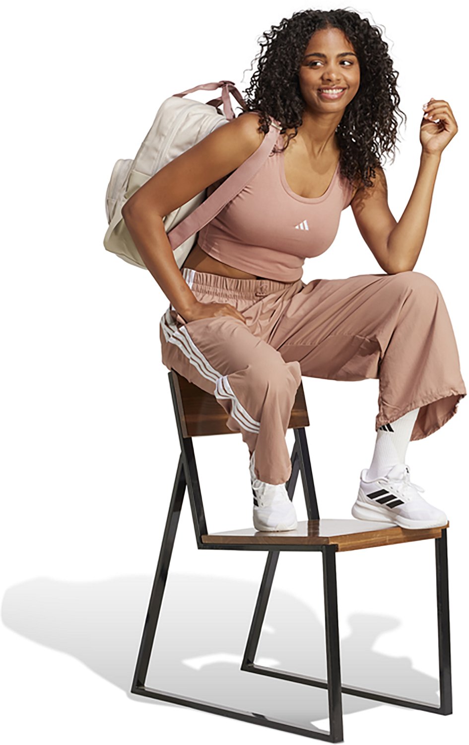 adidas Women's Essentials 3-Stripes Woven Parachute Pants - view number 5