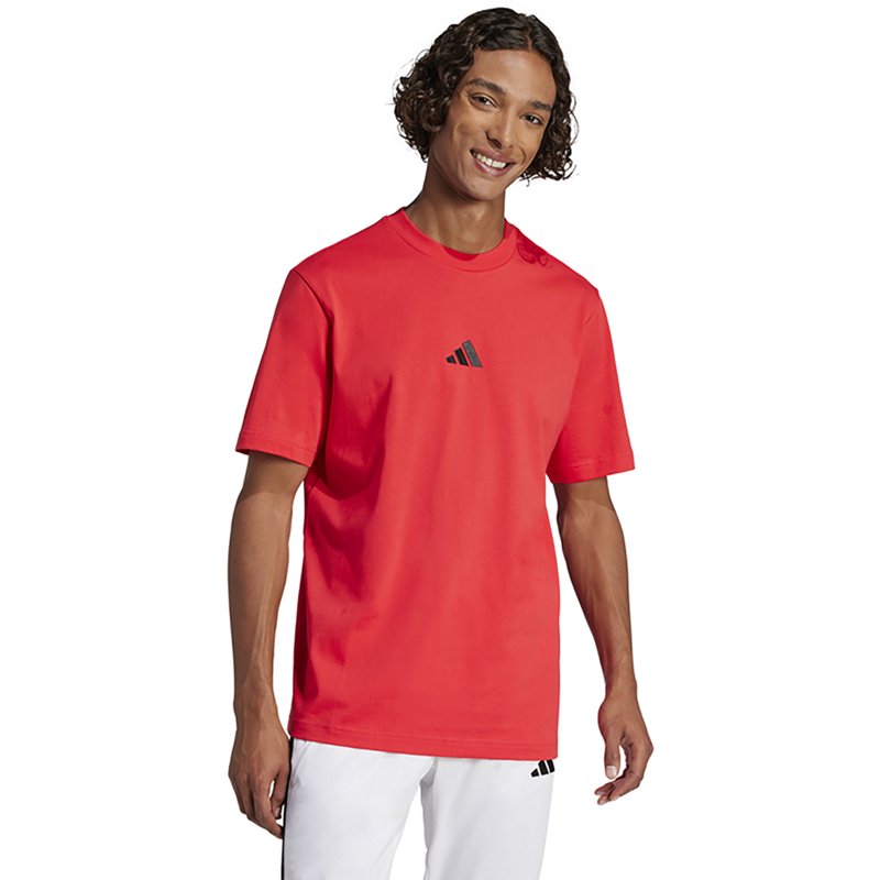 adidas Men's Essentials Small Logo Single Jersey T-Shirt Bright Red, Large - Mns Ath Prfmnce Tops at Academy Sports
