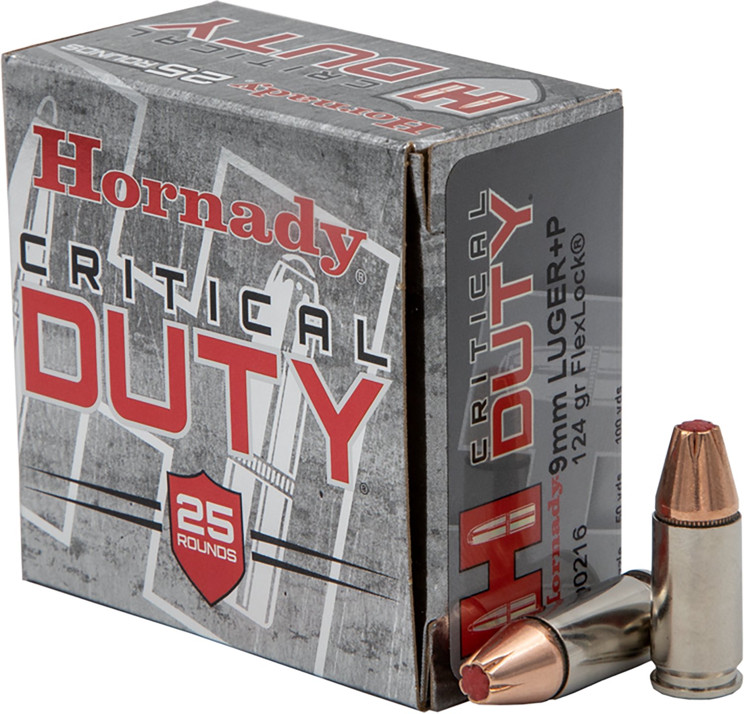 Hornady Critical Duty 9mm +P Luger 124-Grain FlexLock Ammunition - 25 Rounds
