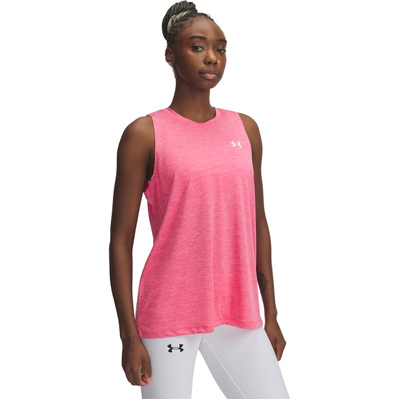 Under Armour UA Tech Twist Tank Top - Super Pink/White