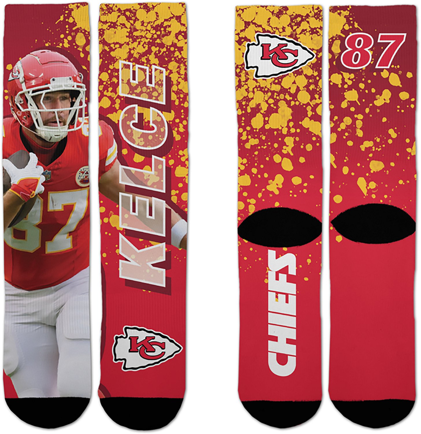 For Bare Feet Kansas City Chiefs Travis Kelce Road Warrior Player Crew Socks
