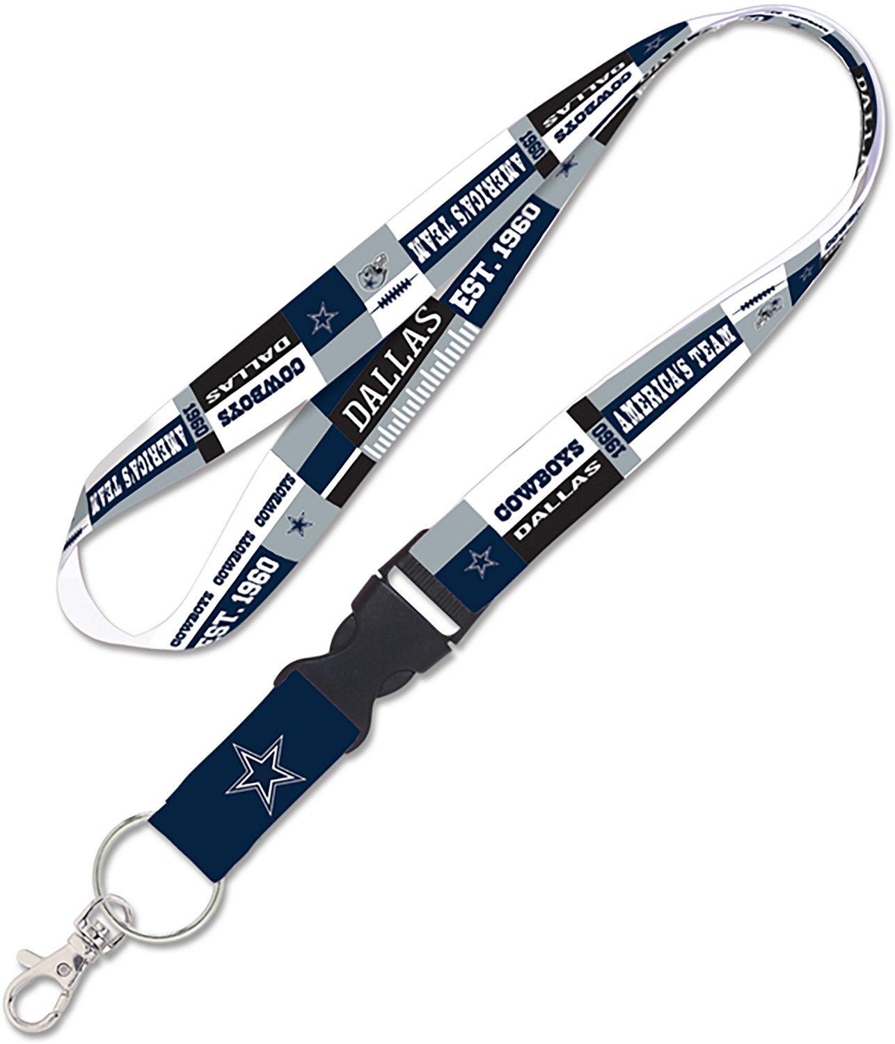 WinCraft Dallas Cowboys 1 in Colorblock Lanyard with Buckle
