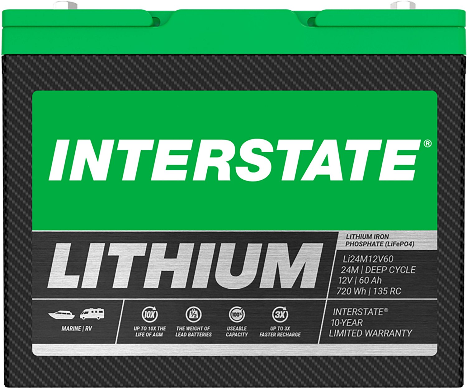 Interstate Batteries Deep Cycle 12V Lithium Marine Battery - view number 3