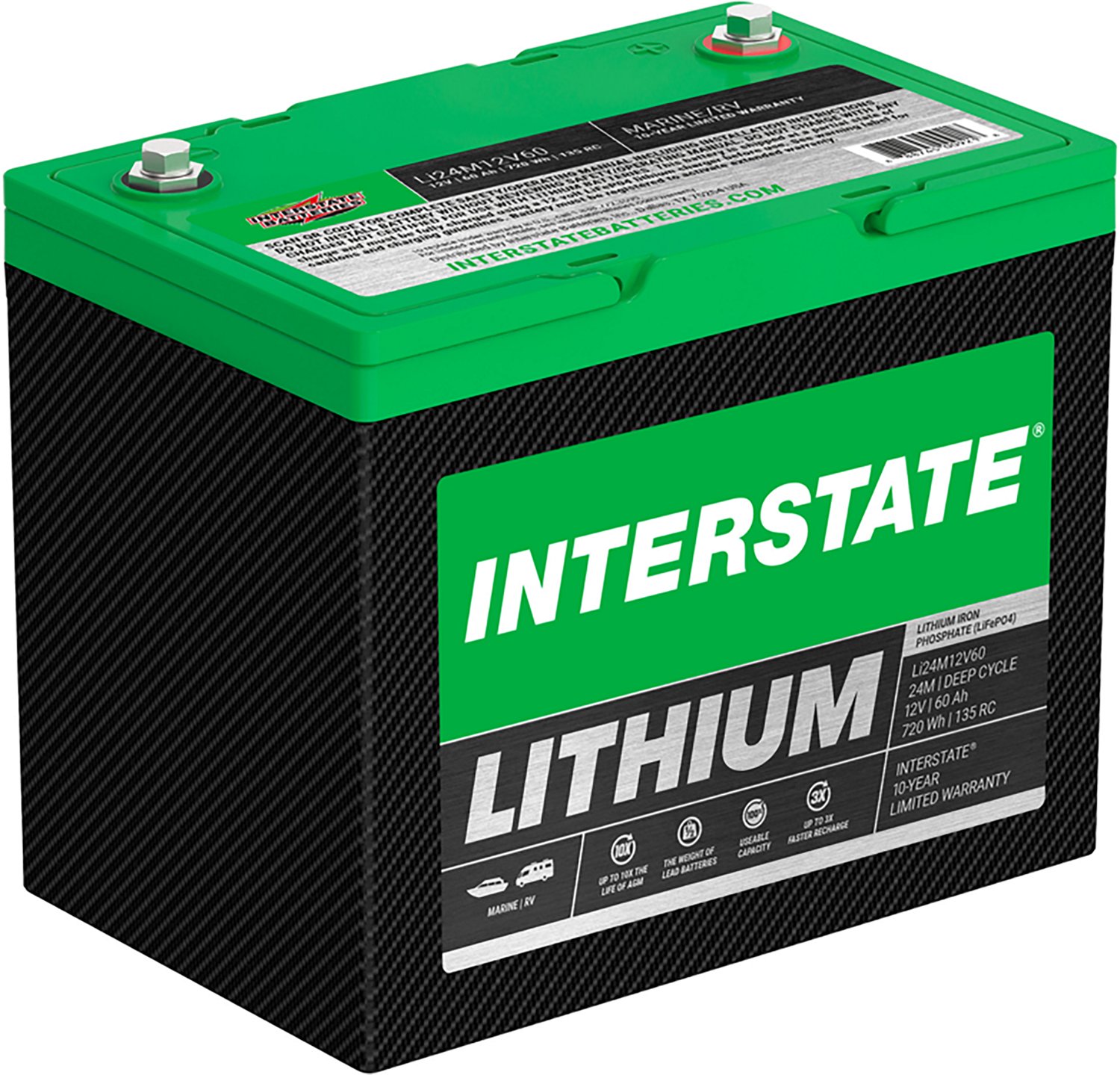Interstate Batteries Deep Cycle 12V Lithium Marine Battery