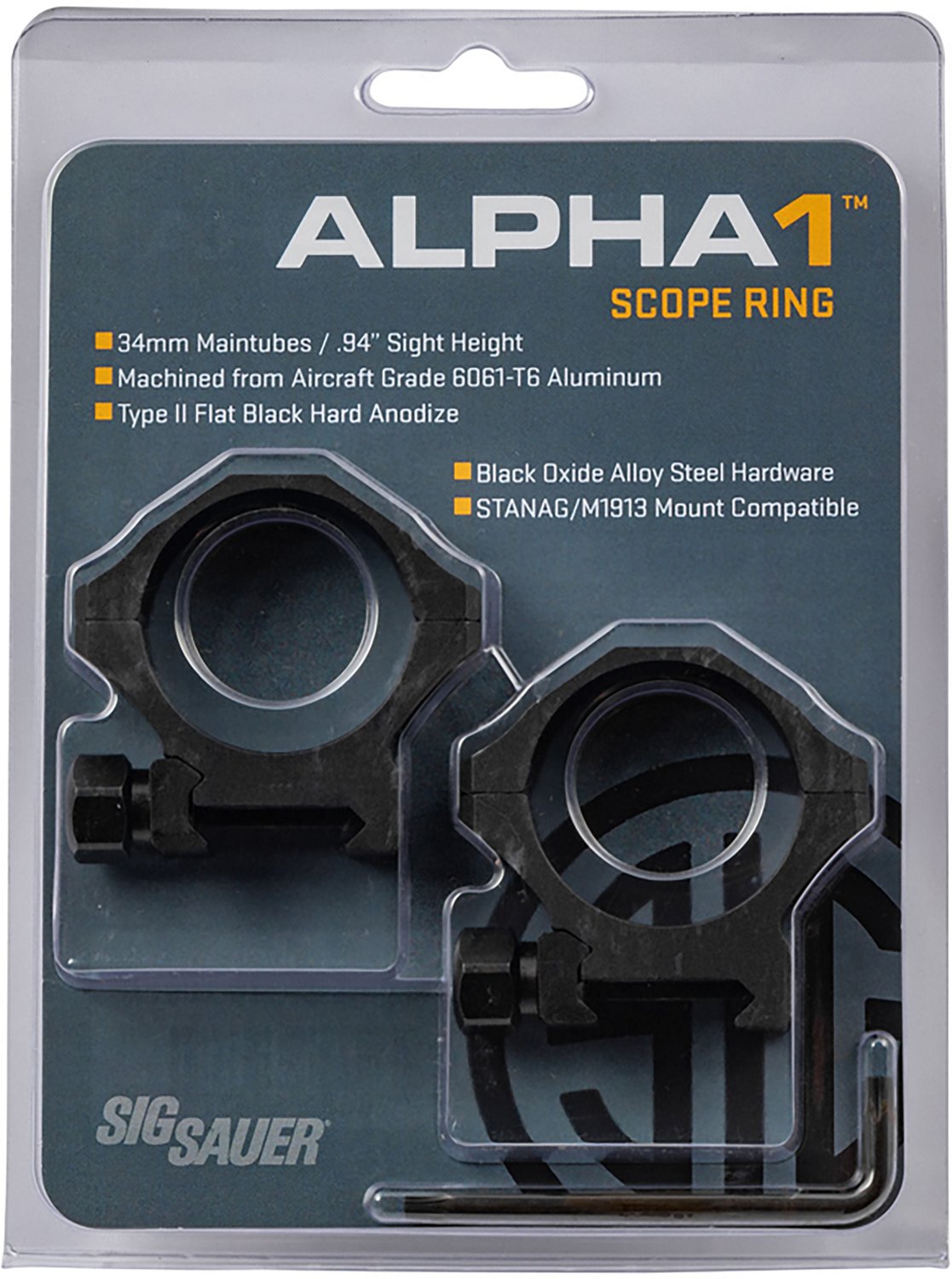 SIG SAUER Alpha 1 34mm Medium Scope Rings - view number 2