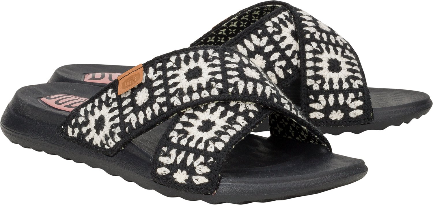 Hey Dude Women's Christi Slide Cottage Crochet Sandals