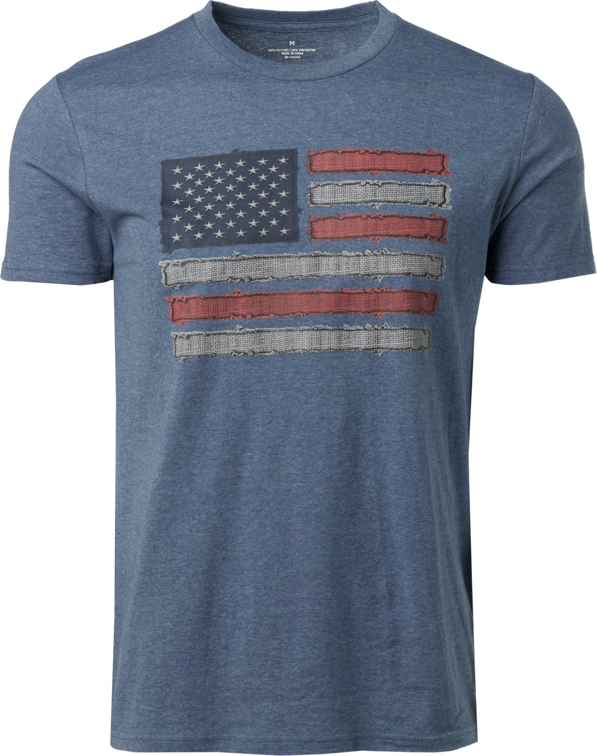 Academy Sports + Outdoors Men's Americana Tattered Flag Horizontal T-shirt - view number 1