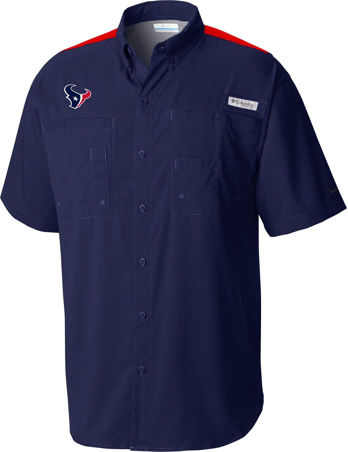 Columbia Sportswear Men's Houston Texans Colorblock Tamiami Shirt