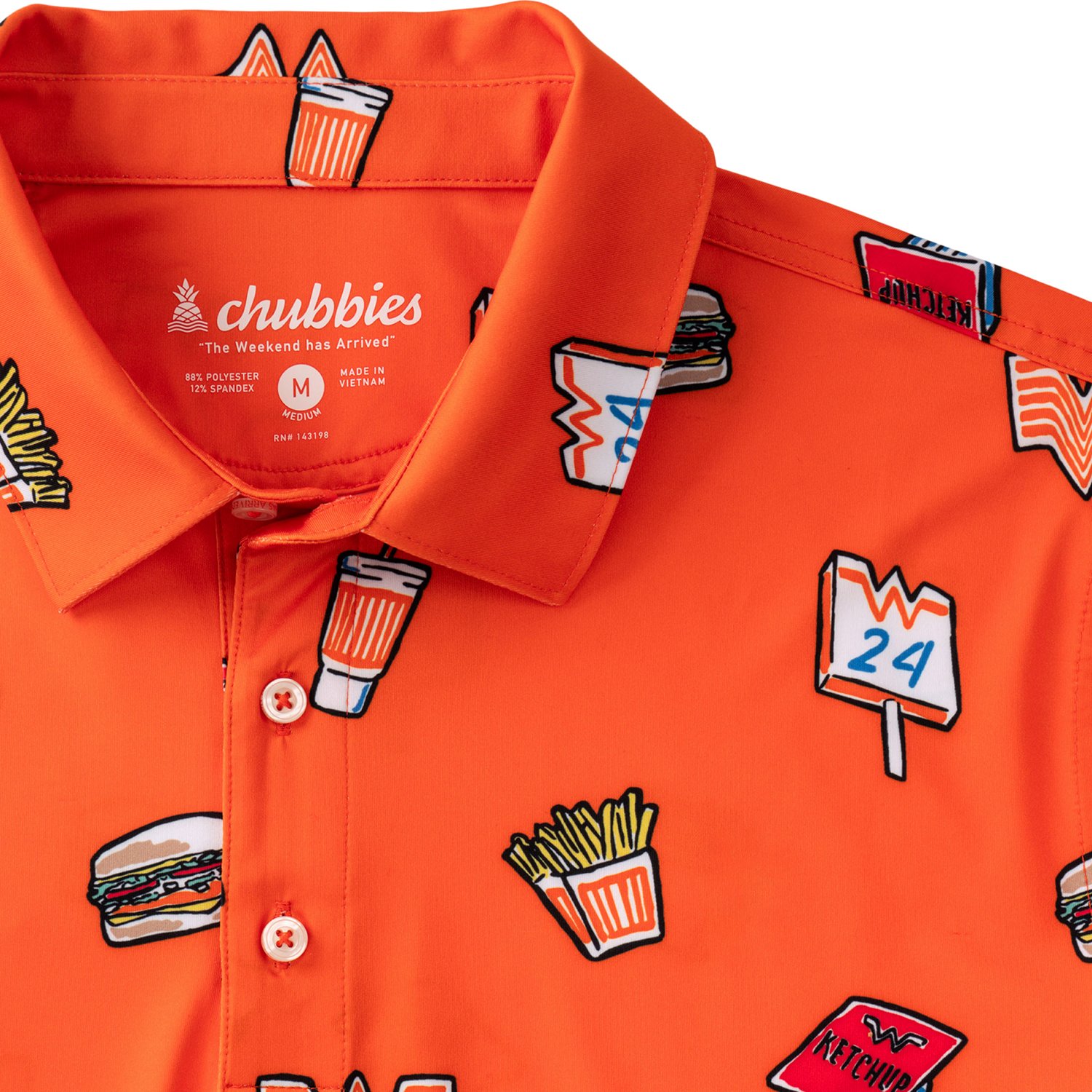 Chubbies Men's The Whataburger Comic Performance Polo - view number 2