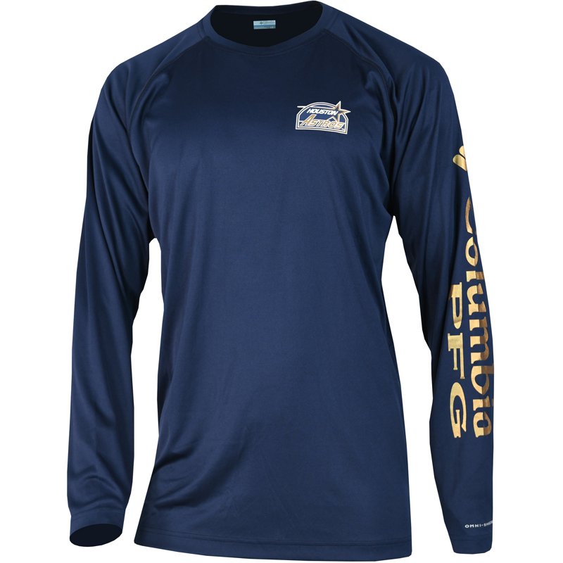 Columbia Sportswear Men's Houston Astros Cooperstown PFG Terminal Tackle Long Sleeve T-shirt