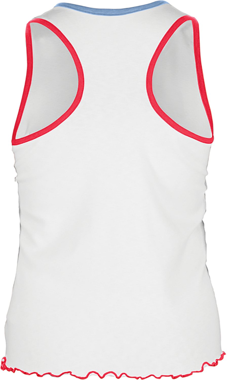 New Era Women's Texas Rangers V-notch Lettuce Hem Tank Top - view number 2