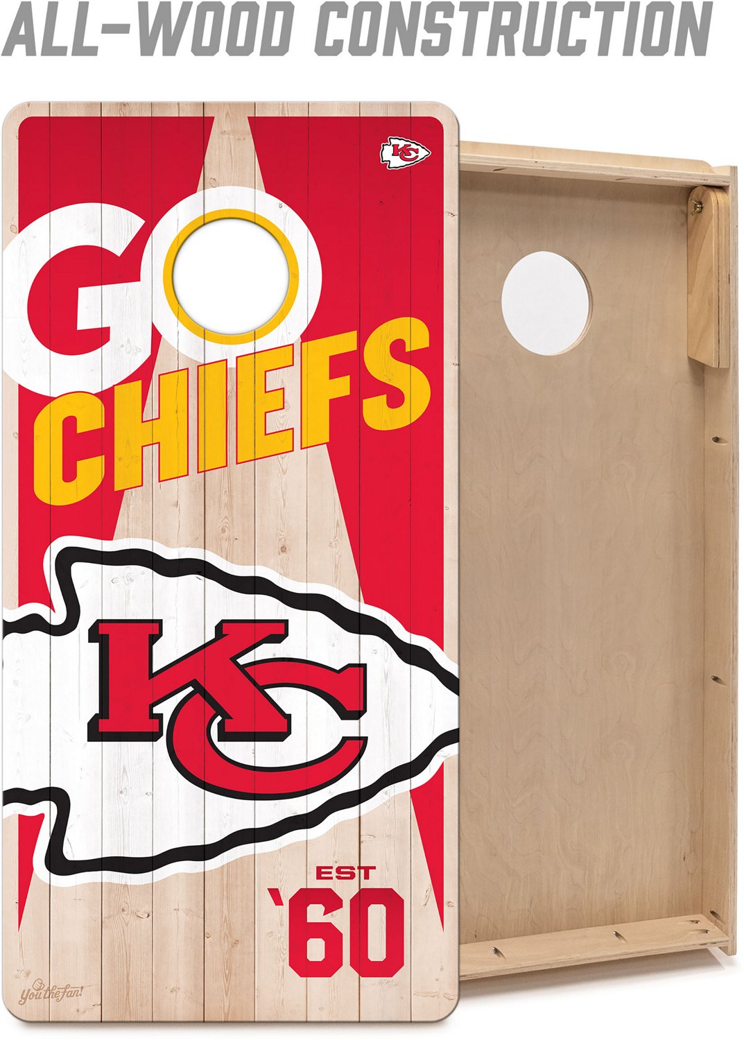 YouTheFan Kansas City Chiefs 2 ft x 4 ft Solid Wood Cornhole Set - view number 2