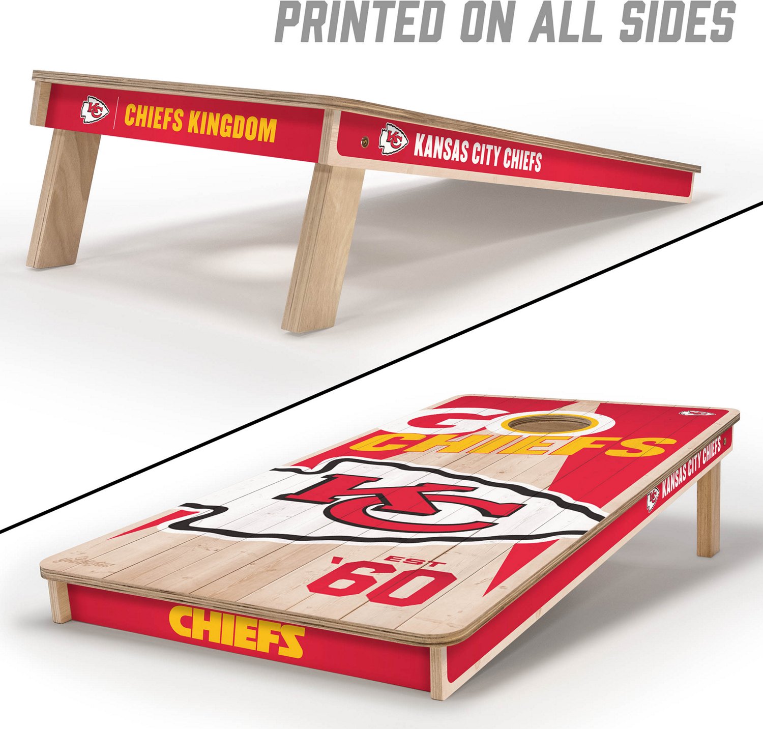 YouTheFan Kansas City Chiefs 2 ft x 4 ft Solid Wood Cornhole Set - view number 4