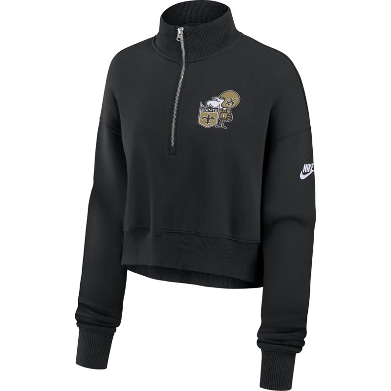Nike Women's New Orleans Saints Rewind Phoenix Long Sleeve 1/4-Zip Sweatshirt-image